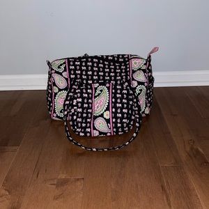 Vera Bradley Pink Elephant small duffle bag. Includes matching makeup bag.
